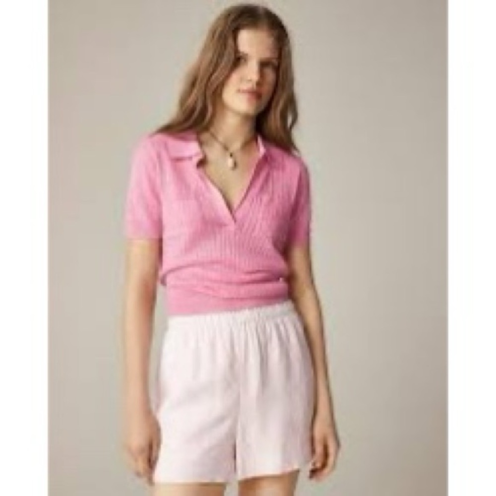 NWOT J Crew Short-Sleeve Linen Polo